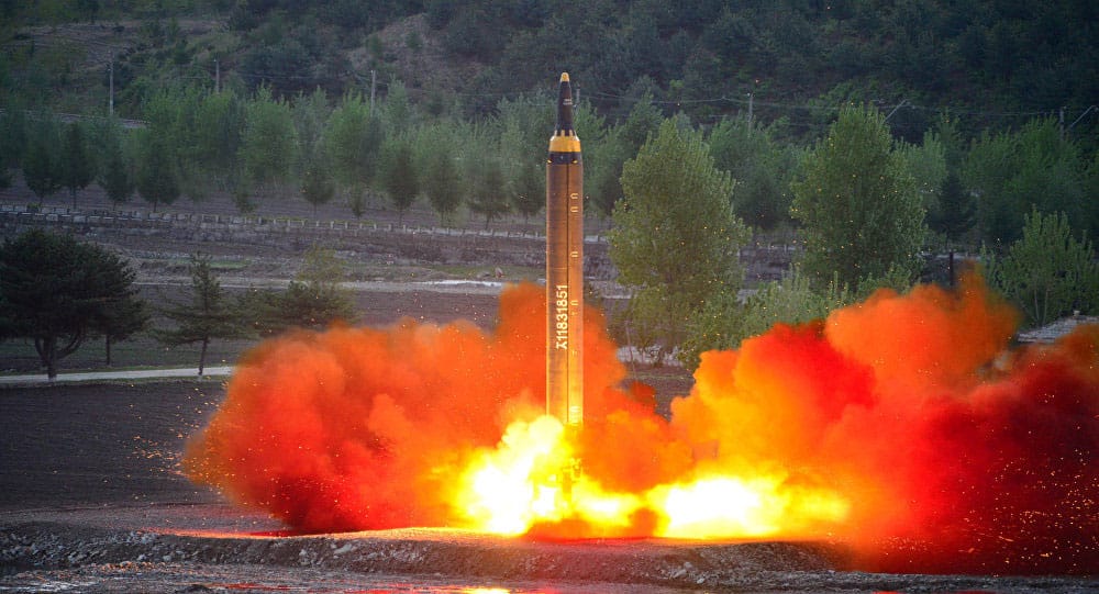 Missile hypersonique nord-coréen Hwasong-12H lors d'un essai